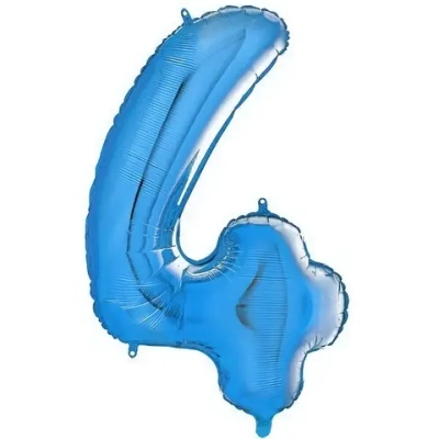 Шар фольгированный 32'/81см «Цифра 4» (синий)