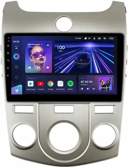 Магнитола для KIA Cerato 2 2008-2013 (кондиционер, рамка серебро) - Teyes CC3L на Android 10, 8-ядер, CarPlay, 4G SIM-слот
