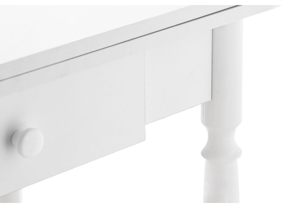 Стол Брентон с ящиком 60(120)х79х75 белый глянец