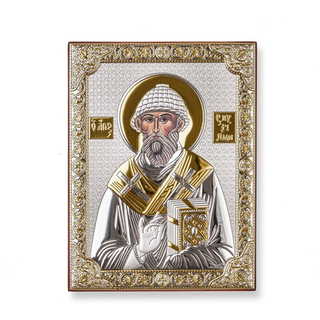 Спиридон, икона прямоугольная без рамки, красное дерево 120х160