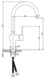 СМЕСИТЕЛЬ Д/КУХНИ VODA SINGLE R ИЗЛИВ SG 519