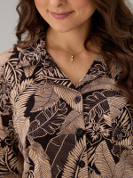 Туника Д-119/коричневый-меланжлистья