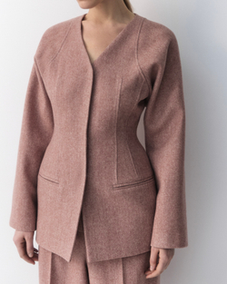 Жакет приталенный из шерсти Стелла Маккартни розовый меланж