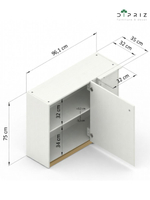 Кухонный модуль угловой 96х32х75, Виола, навесной, шкаф, ЛДСП, белый, Dipriz