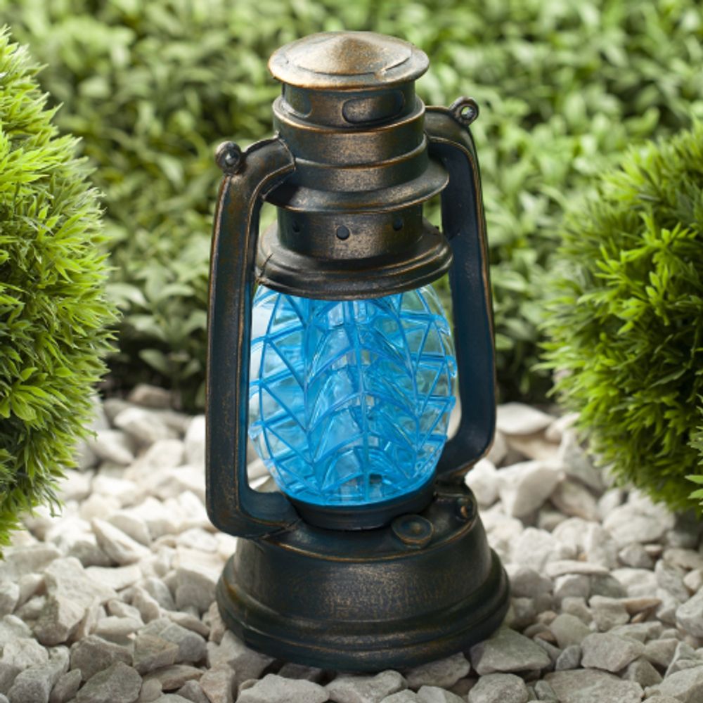 SL-RSN23-LANT-BU ЭРА Садовый светильник на солнечной батарее, полистоун, пластик, синий, 21,3 см