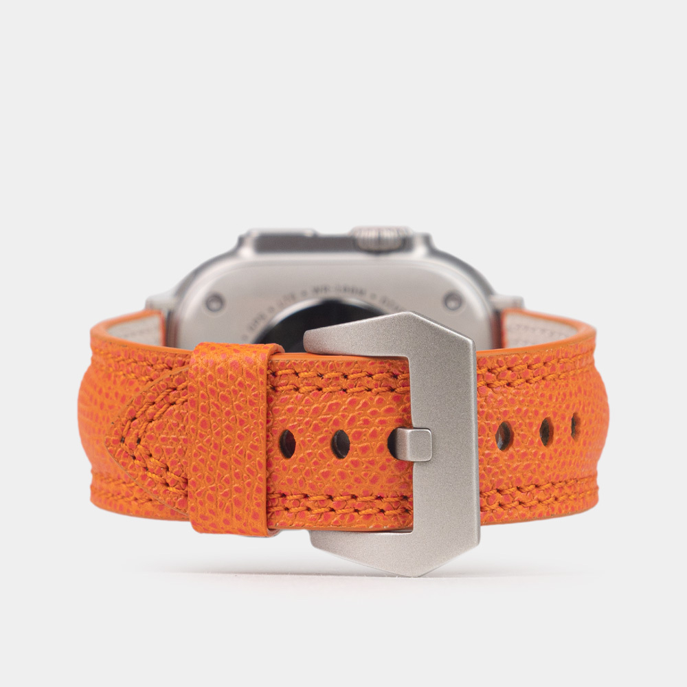 Ремешок Ultra iWatch 49mm из кожи Saffiano оранжевого цвета