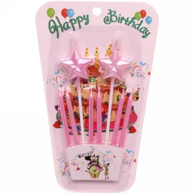 Свечи для торта «Розовая мечта» 9 см (набор 8 шт), розовый