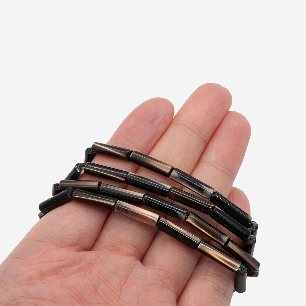 Перламутр морских ракушек, оттенок "Шоколадный", трубочки 4*14мм