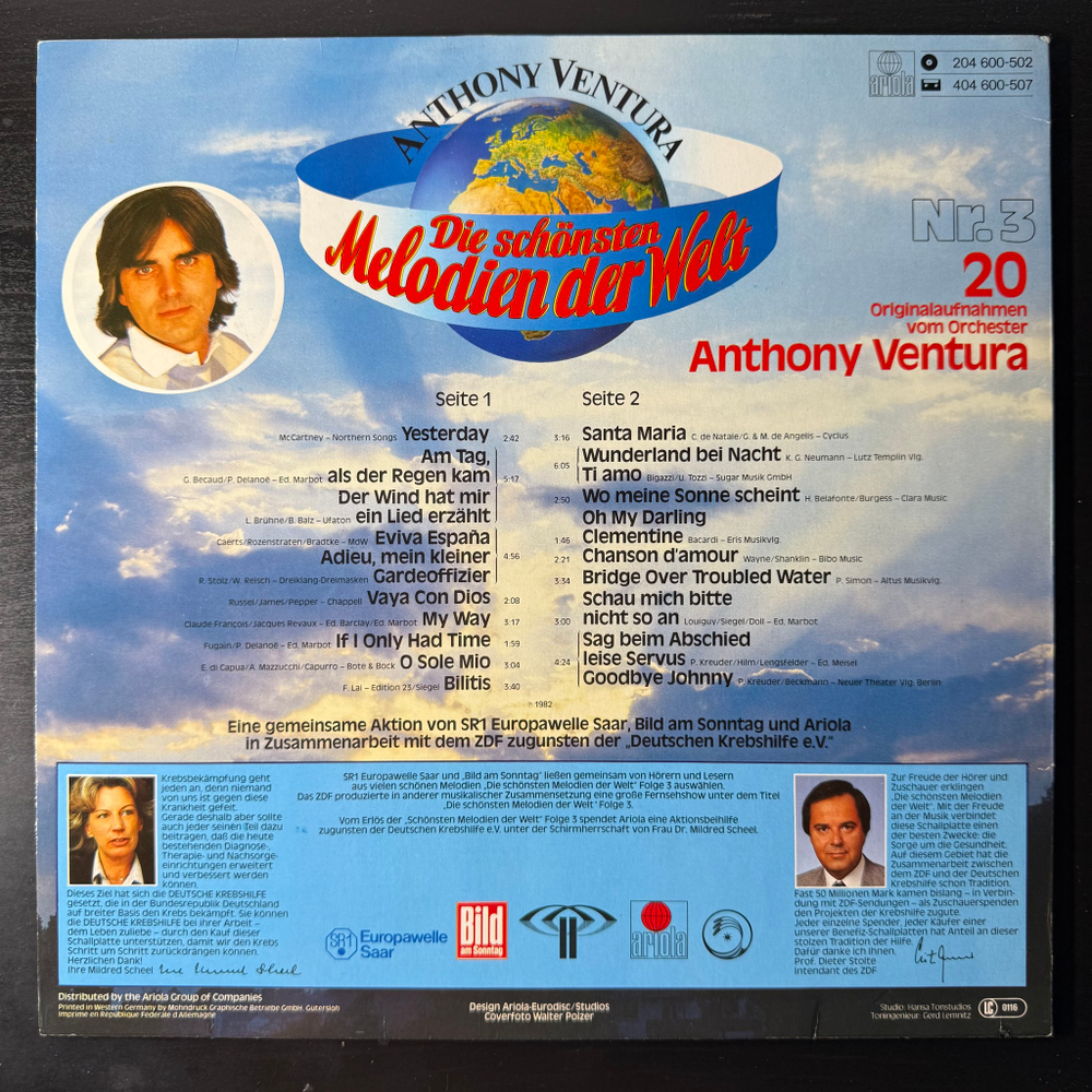 Orchester Anthony Ventura – Die Schönsten Melodien Der Welt Nr. 3 (Европа 1982г.)