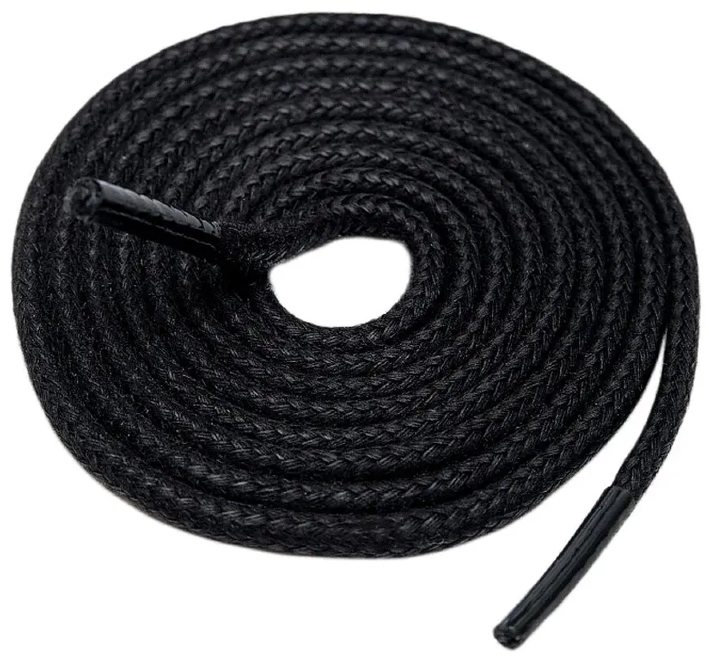 Шнурки круглые средние с пропиткой черные, 90 см.