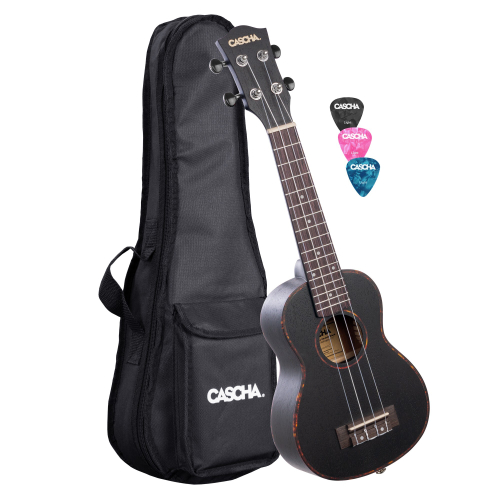 CASCHA HH 2262 Soprano Mahogany Ukulele Set (чехол и 3 медиатора в комплекте)