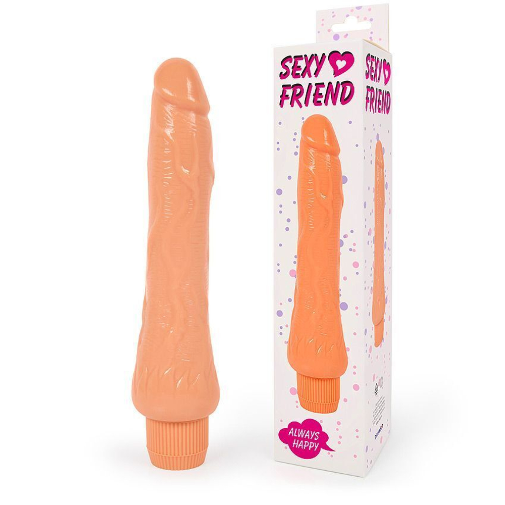 Телесный гладкий вибратор-реалистик без мошонки - 24 см. (Цвет: телесный)