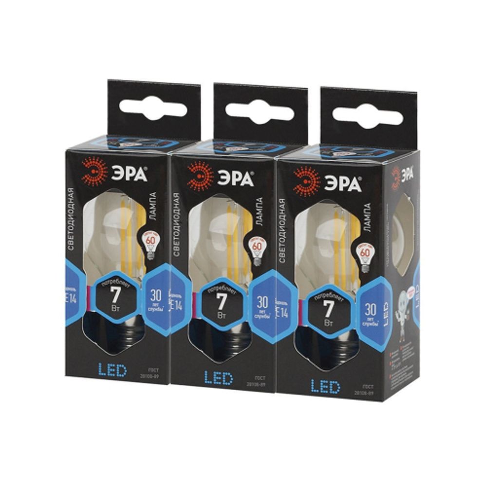 Лампа светодиодная ЭРА F-LED P45-7W-840-E14 7Вт филамент шар нейтральный белый свет Е14 | Филаментные декоративные