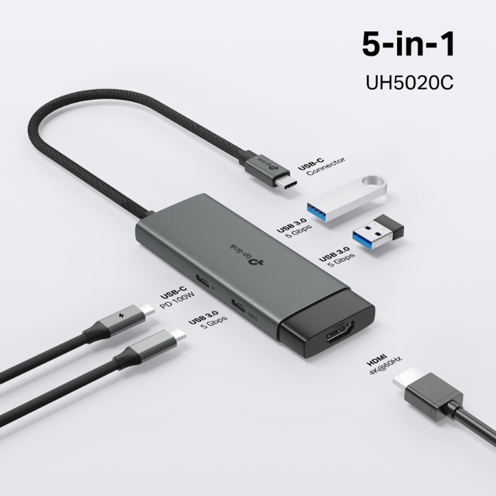 TP-Link UH5020C USB Type-C концентратор 5 в 1