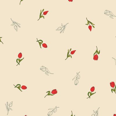 Tulip flowers seamless pattern.