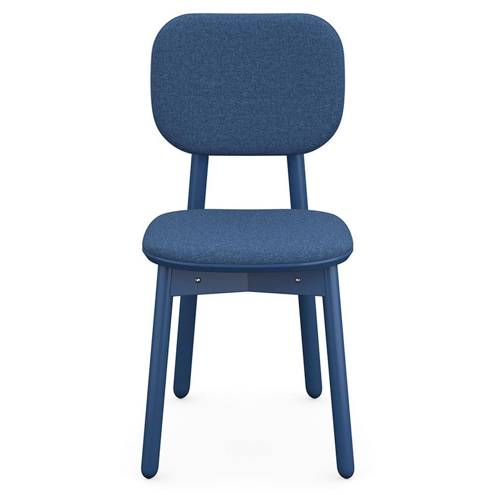 Стул с обивкой Saga, рогожка, синий