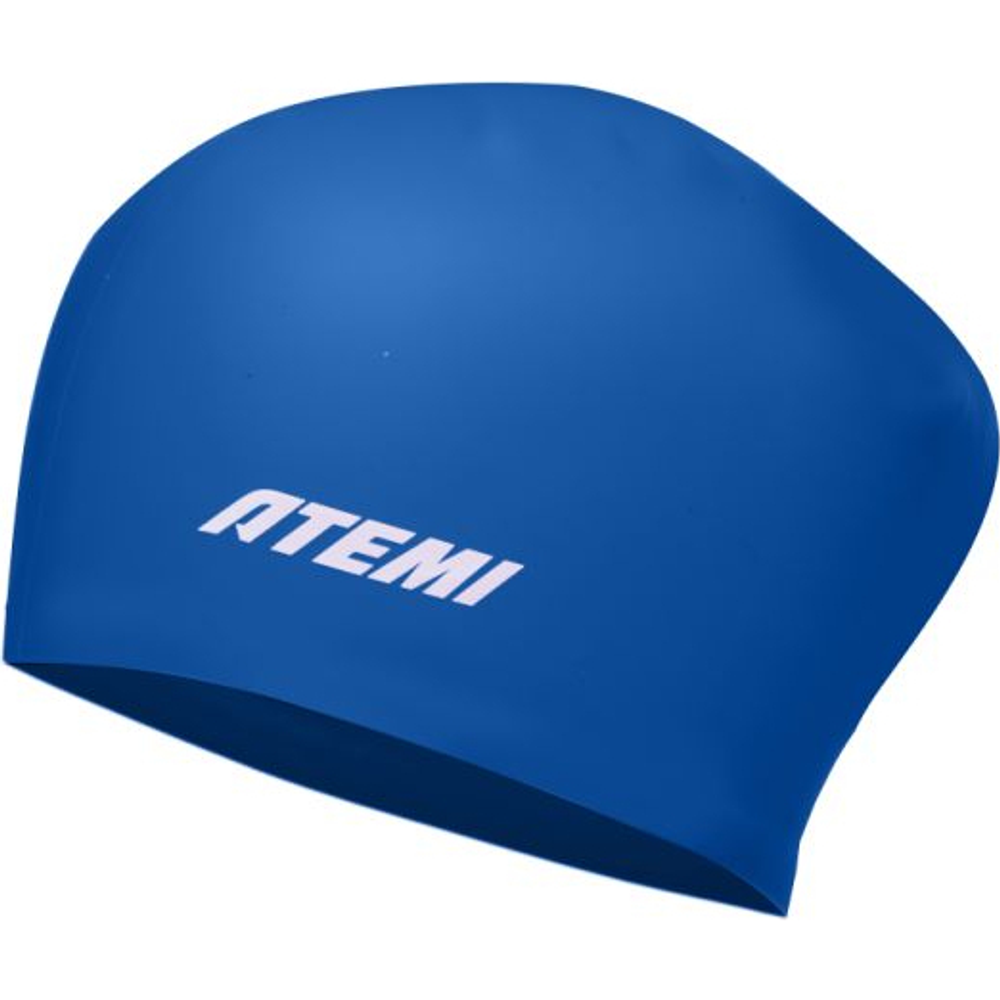 TLH1BE Шапочка для плавания ATEMI Long Hair Cap Strong Blue, силикон