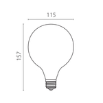 933202 Лампа энергосберегающая LED FILAMENT 220V G125 E27 10W=100W 920LM 360G CL 3000K 30000H
