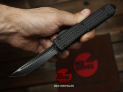 Нож Microtech Ultratech Delta Shadow Frag T/E - черный клинок танто + запчасти МТ1