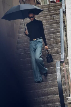 ZARA БАЗОВЫЙ ОДНОТОННЫЙ ДЖЕМПЕР, ЧЕРНЫЙ