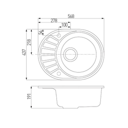 Кухонная мойка Чезана (Графит) NEW