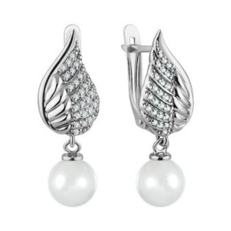 Серьги из серебра с жемчугом