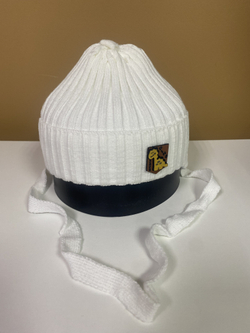 Шапка на новорожденного мальчика вязаная на х/б подкладке размер 36-40, цвета в ассорт.