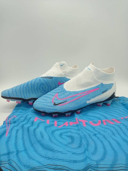 Бутсы Nike Phantom GX FG (Белый+голубой)