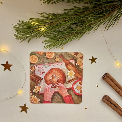 открытка «имбирное печенье» 🍪