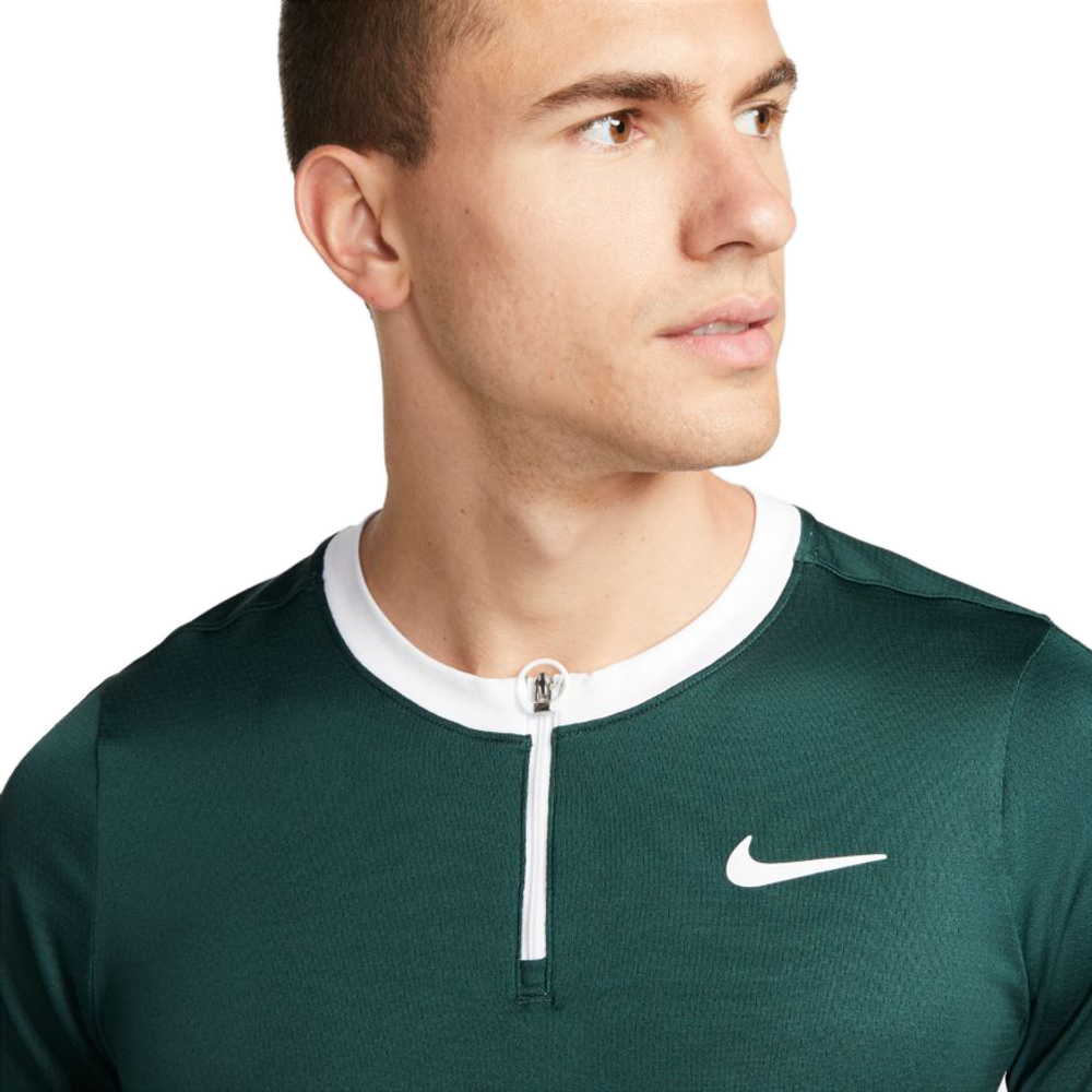 Мужское теннисное поло Nike Men's Court Dri-Fit Advantage Polo - pro green/white/white
