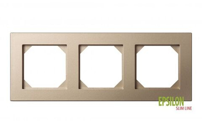 Рамка Трехместная Шампань SLIM (Универсальный Монтаж) LIREGUS EPSILON