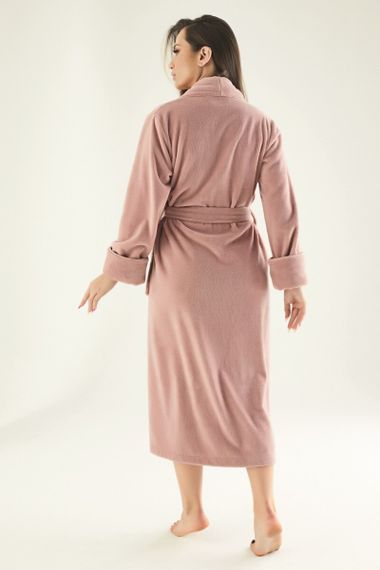 Халат женский махровый  6895 пудра NUSA