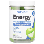Nutricost, Energy, Clean Energy в порошке, зеленое яблоко, 20 пакетиков по 5 г (0,18 унции)