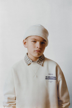 ZARA ТОЛСТОВКА С НАДПИСЬЮ И ЭТИКЕТКОЙ, ЭКРЮ