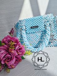 Mavi və fosfor muncuq çanta