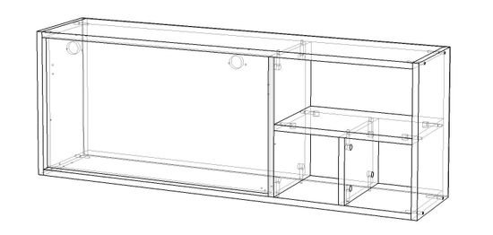 Шкаф навесной ГРАНД-ЛАВОРО-10 /1100*400*253/ левый анкор белый / базальт