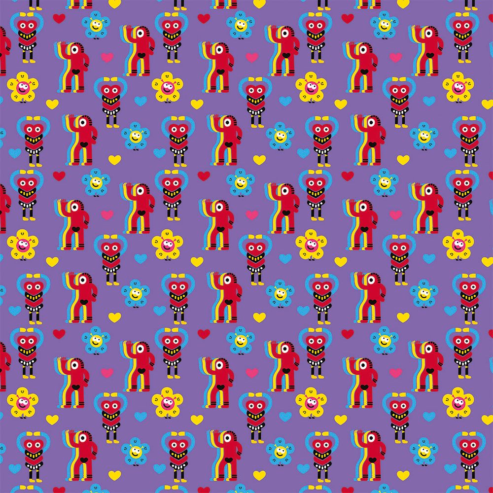 Упаковочная бумага (0,7*1 м) Яркие Симпатики, 10 шт.