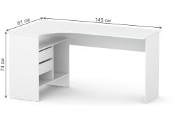 Письменный стол СПм-25 145х81х74 левый белый