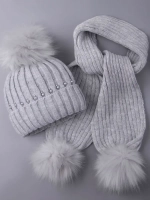 Шапка для девочки зимняя вязаная и шарф