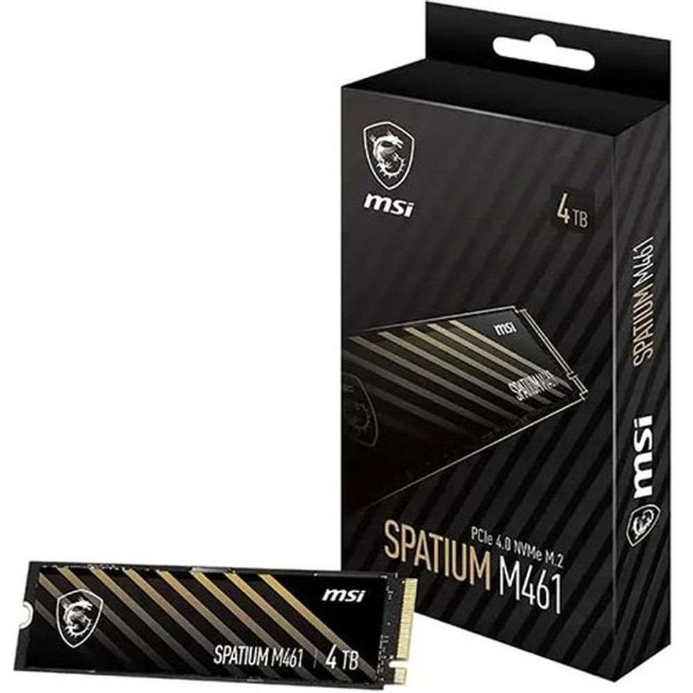 Жесткий диск SSD M.2 4Tb MSI SPATIUM M461, 5000/4200MBs, 880000 IOPS, TLC 3D NAND, 2280, PCI-E4.0x4 (S78-440R030-P83)