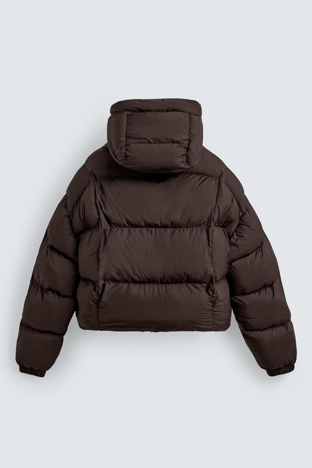 ZARA УКОРОЧЕННАЯ СТЕГАНАЯ КУРТКА, КОРИЧНЕВЫЙ