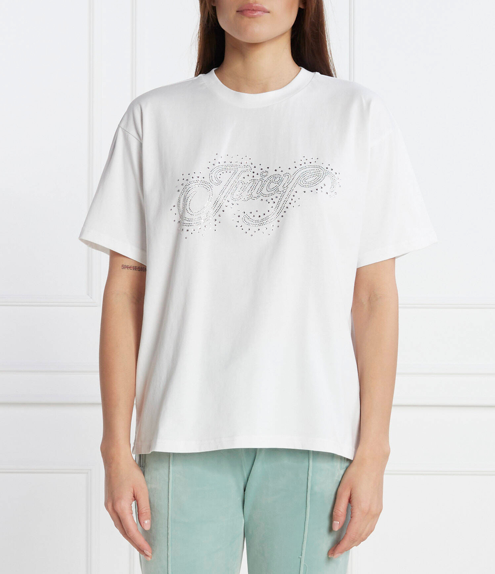 Футболка BOYFRIEND SCATTER DIAMANTE Juicy Couture - белый(JCWCT24334)