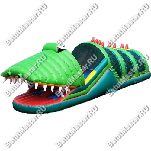 Коммерческий надувной батут "Тоннель Крокодил"