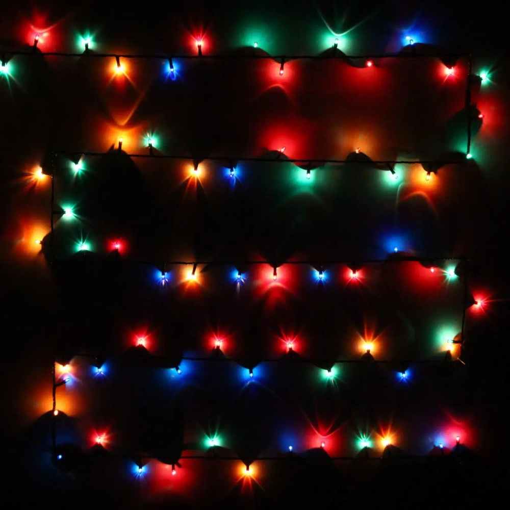 Гирлянда для дома MINI 3м 50 ламп, 8 реж, зеленый провод IP-20, Мультицвет