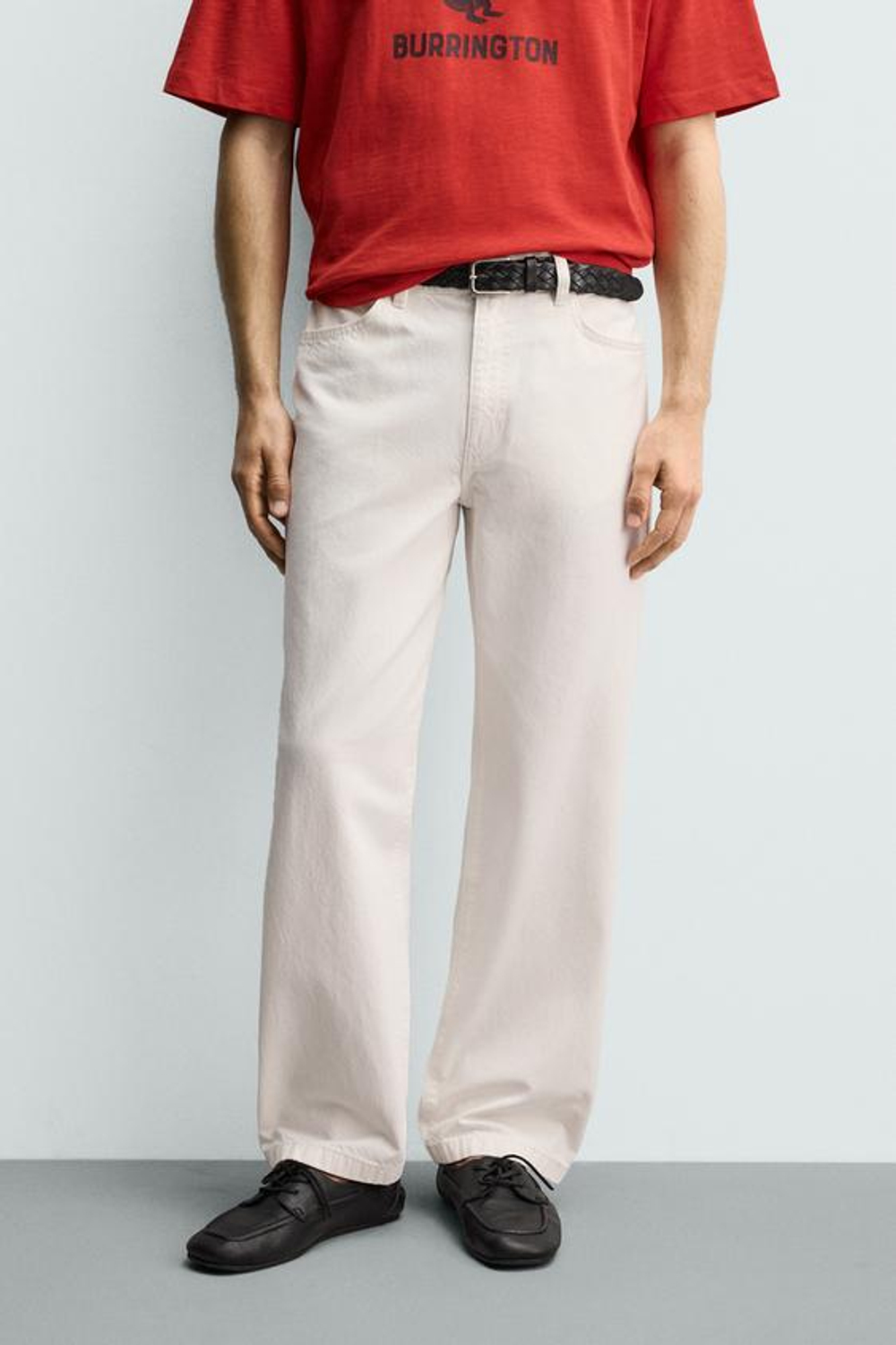 ZARA ДЖИНСЫ RELAXED FIT, БЕЛЫЙ