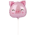 Шар Фольгированный Голова Поросенка (Розовый)