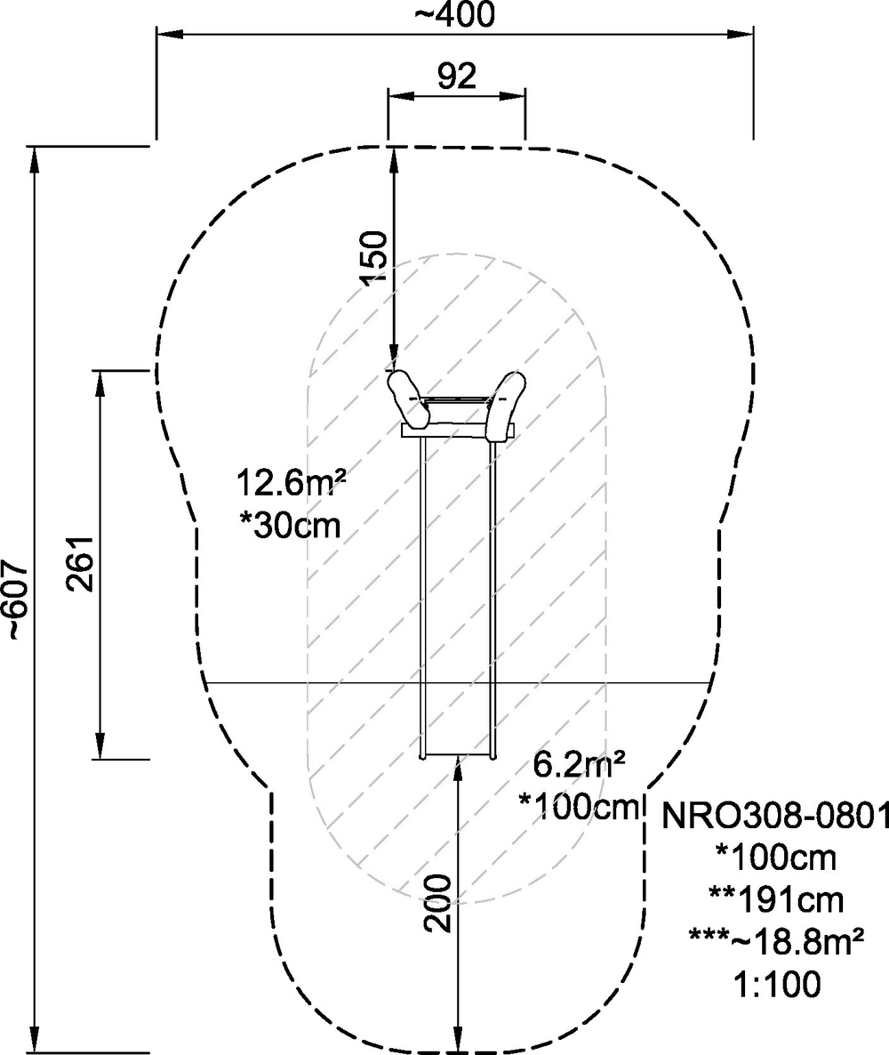 Стальная горка на склон, H=1,20 м.