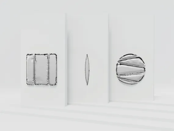 Настенный декор Brano Отражение 8, Ø100 см, полированная сталь