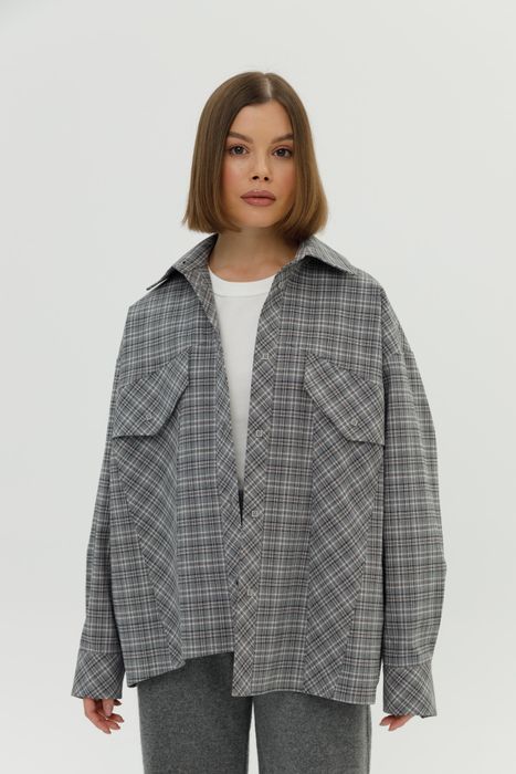 РУБАШКА ВИНСЕ СЕРАЯ КЛЕТКА