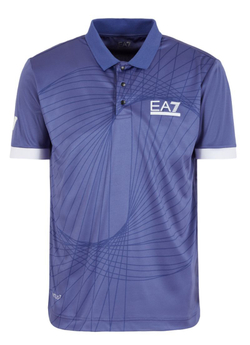 Мужское теннисное поло EA7 Man Jersey Polo Shirt - marlin